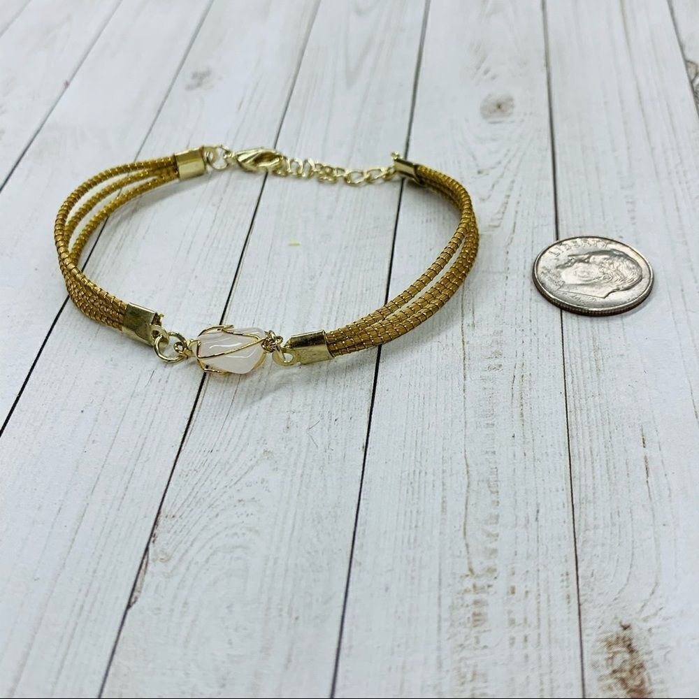 Rose Quartz Caged Bracelet‎